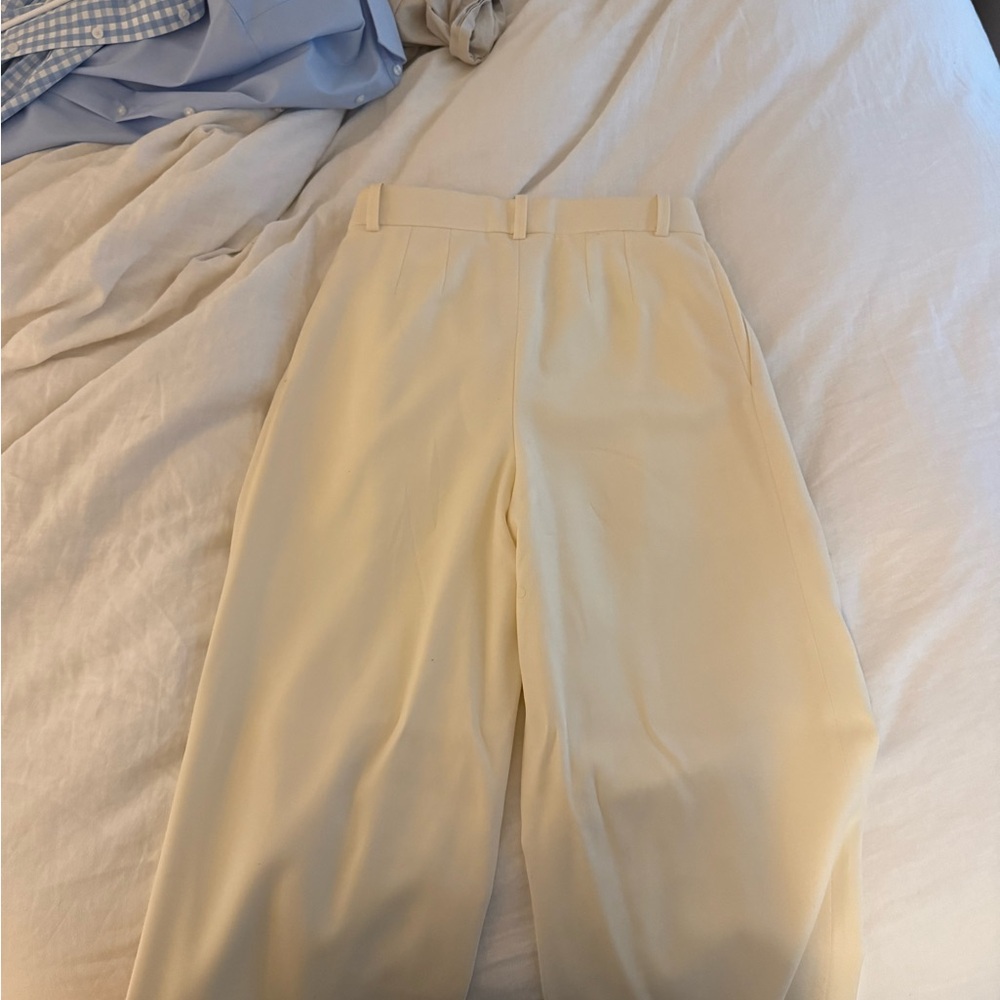 WARDROBE.NYC Cream Low-Rise Wool Trousers - Picture 2 of 8